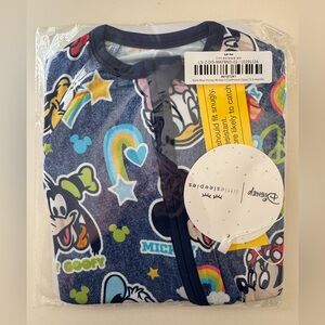 Little Sleepies Mickey’s Clubhouse Navy zippy 0-3 months NIB
